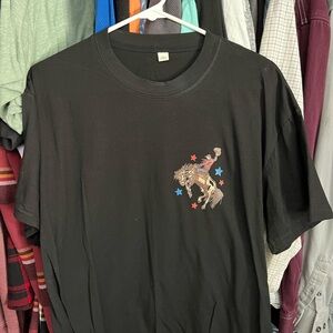 Black Short Sleeve Tee with Graphic Design